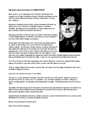 A preview of a PDF biography for Schofield, Basil Henry